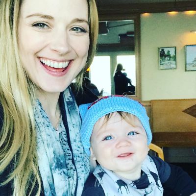 Alexandra Breckenridge along with her son, Jack Breckenridge Hooper posing for a photo shoot.